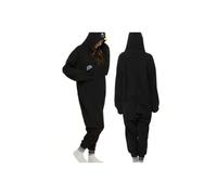 (Black Chicken, XL) Snow Monster Elf Santa Claus Couple Cartoon One-Piece Pajamas Hooded Polar Fleece Home Clothes Animal Performance