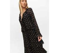 Black Chiffon Foil Print Midaxi Romantic Dress 18