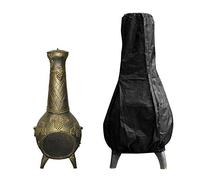 Black Chiminea Outdoor Chimney Cover Waterproof 210D PVC Backed Waterproof Woven Polyester Patio Heater Cover 122 x 21 x 61cm (Black)