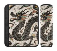 Black Chinese Dragon 2 pcs Seatbelt Cushion More Comfort Driving for Airplane funda para cinturón de carro