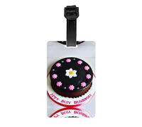 Black Chocolate Cake Printed PVC Luggage Tag Travel Anti Lost ID Label Personal Info Tag for Backpack and Suitcase