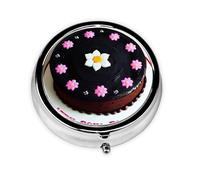 Black Chocolate Cakethree-Compartment Small Medicine Box, Portable, Can Store Vitamins, Fish Oil and Health Products.