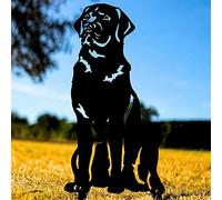 Black Chocolate Labrador Garden Ornament Christmas Dog Lover Gift Brown Lab Related Statue Figurine Metal Home Decor Sculpture (Black Labrador - Black Paint)
