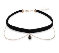 Black Choker Necklace for Women Vintage Velvet Choker Layered Teardrop Pendant Goth Necklace Classic Necklaces 90s Ribbon Chokers Victorian Aesthetic Vampire Necklaces for Women Girls