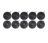 Black Christmas Baubles 10 Pack 60mm Glitter/Plain Decorations 6785