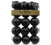 Black Christmas Baubles 60mm Christmas Tree Decoration Ornaments 30pcs Shatterproof Balls for Halloween Xmas Hanging Decorations Festival Holiday Decor