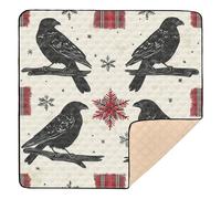 Black Christmas Black Crow Christmas Large Sturdy Baby Gym & Activity Mat for Indoor Outdoor Waterproof Tummy Time & Crawling Mat for Baby Toddler Infant, 50'' x 50''