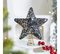 (Black) Christmas Tree Topper Foam Star Ornament Holiday Decoration Festive Home Decor,Large Size