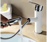 Black Chrome Bathroom Faucet Gold Pull Out Basin faucets Hot and Cold Mixer tap Brass Lavatory Tap(10)