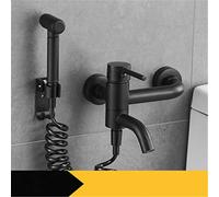 Black/Chrome Brass Bidet Faucet Set - Corner Toilet Hygienic Valve & Handheld Showerhead for Ultimate Bathroom Cleanliness, LWX