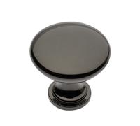 (Black Chrome) Kitchen Cupboard Cabinet Door Drawer Round Knob Handle Terni by GTV 11 Colours