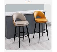 Black Chrome Leather Swivel Bar Stool - Hollow Back Design Counter Height Round Footrest - Ideal for Pub Kitchen Island Breakfast Nook Lounge and Dining Areas
