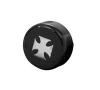 Black & Chrome Maltese Cross Horn Cover fits H-D