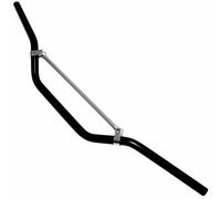 BLACK & CHROME MOTORCYCLE BRACED HANDLEBARS BIKE/MOTORBIKE TRAIL/MOTOCROSS