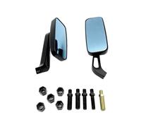 Black/Chrome Retro Motorcycle Side Mirrors Aluminum Alloy Universal 8/10MM Cruiser Chopper Moto Rear View Mirror For Harley for Dyna(Black Mirrors)
