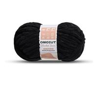 Black Chunky Chenille Yarn for Crocheting, Soft Baby Blanket Yarn, Chunky Knit Blanket Crochet Yarn, #7 Super Bulky, 3.5 oz/54.6 yds Fluffy Velvet Amigurumi Yarn