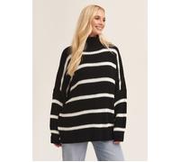 Black Chunky Knit High Neck Jumper Gini London Black M/L