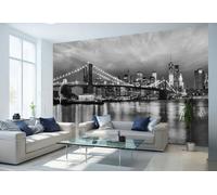 Black City living room decor Wallpaper 368x254 cm feature wall mural giant decor