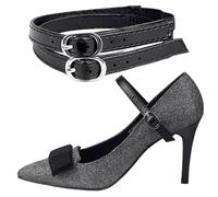 Black Clear Shoe Straps - Elastic Backup Fastening Loop, Reusable Comfort Brace | Reusable Fashion Shoe Attachment, Secure Instep Tension Control, Adjustable Fit Strap Perfect for Formal Wear