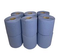 BLACK/CLEAR Shrink 12 Blue Centrefeed Hand Towel Rolls 1 x 12r