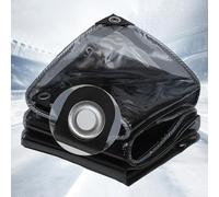 Black Clear Tarpaulin With Eyelets,Reinforced Tarp PVC Curtain,Rainproof Tarpaulin Cover,Tear Resistance,For Plant Greenhouses,Chicken Coop,Gardens,W*H-1.4x7m