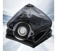 Black Clear Tarpaulin With Eyelets,Reinforced Tarp PVC Curtain,Rainproof Tarpaulin Cover,Tear Resistance,For Plant Greenhouses,Chicken Coop,Gardens,W*H-2.4x7m
