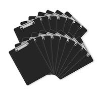 Black Clipboards, PANDRI 16 Pack Plastic Clipboards with Low Profile Clip 12.5 x 9 Standard Letter Size Clipboard for Classrooms Offices