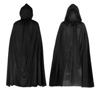 Black Cloak Ghostface Costume Black Cape, 140CM Wizard Costume Adult | Voldemort Cos Grim Reaper Vampire Witch Carnival Halloween Adult Wizard Cos, Suitable for Adults and Teenagers