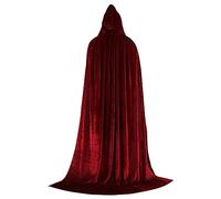 Black Cloak Unisex Solid Colour Velvet Witch Wizard Prince Cape Multiple Sizes Halloween Dress up Party Costume Accessory