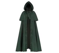 Black Cloak With Hood, Adult Gothic Hooded Medieval Cloak Vintage Long Renaissance Cape With Hood Knight Wizard Costume For Halloween Cosplay