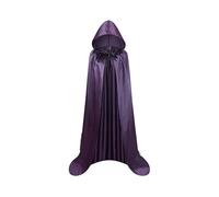 Black Cloak with Hood Halloween Cloak Funny Outfit for Vampire Devil Witch Red Hooded Cape Fancy Dress Costume Unisex Accessory for Men and Women A Dark Purple L