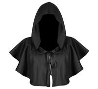Black Cloak with Hood Hood, Cosplay Death Black Cape, Cloak with, Free Size Halloween Props for Celebrations, Cosplay, Birthday Parties