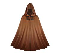 Black Cloak With Hood, Mens Medieval Hooded Cloak Adult Short Vintage Renaissance Cape With Hood Horn Button Halloween Knight Costume