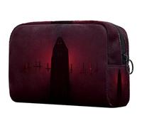Black Cloaked Seductive Vampire Devil Cosmetic Bag for Women, Travel Toiletries Bags Large Makeup Handy Pouch Organiser Bag with Zipper