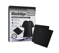 Black Clothes Dye Sheets, 15 Sheets Black Dye for Clothes, Laundry Color Catcher Blacks Fabric Clothing Dyes for Washing Machine Hand Wash, Laundry Colour Restorer Dark Blacks Clothing Dyes Sheet