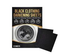 Black Clothing Colour Refresher - Pack of 12 | Intensive Colour Blackout Cloths for Faded Textiles, Washable Colour Enhancer for T-Shirts, Jeans and Duvet Covers, Universal Care