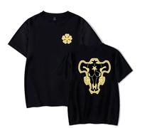Black Clover Black Bulls Squad Emblem T-Shirt Merch Men Short Sleeve Women Funny Tee Unisex (Black,XXL)
