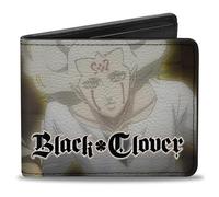Black Clover Wallet, Bifold, Black Clover Asta and Licht Pose with Title Logo Greens, Vegan Leather