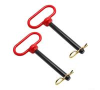 Black Coated Steel Hitch Pin 2 pcs for Tractor Trailer Towing Applications Including Trailers Trucks Cargo Cranes Ships Cars ATV