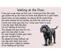 Black Cockapoo Sproodle Dog Memorial pet loss Fridge Magnet Gift - Waiting at the Door