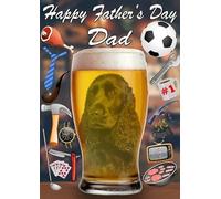 Black Cocker Spaniel Dog Pint Father's Day Greeting Card A5 Dad Things Step Dad Pub Beer PP136