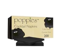 Black Cocktail Napkins - 24 x 24cm - 2ply - Case of 4000
