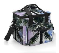 Black Coconut Tree Cooler Bags Insulated Lightweight Lunch Cooler Pack Large Leakproof Camping Ice Chest Collapsible Sided Cooler Bags for Hiking Beach Travel Picnic