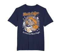 Black Coffee As Good As Black Magic Witchcraft RPG Cat T-Shirt, Men's Big and Tall, Navy Blue, 6X Tall