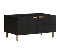 Black Coffee Table Engineered Wood Modern Living Room Furniture 80cm