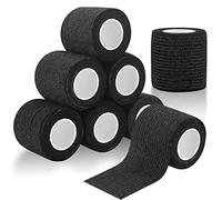 Black Cohesive Bandage Wrap, 8 Rolls 5cm*4.5m Self Adhesive Vet Bandage Wrap, Self Adherent Elastic Bandages, Elastic Cohesive Pet Tape Tattoo Grip for Wrist & Ankle