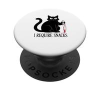 Black color Cat I Require Snacks New Halloween Costume PopSockets Adhesive PopGrip
