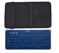 Black Color Neoprene Carrying Protection Sleeve Case Cover for Logitech K380 Multi-Device Bluetooth Keyboard and Arteck HB030B Portable Wireless Keyboard