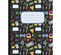 Black Colorful Gamepad Composition Notebook: Gamer Journal with Vibrant Controller Art | College Ruled, 120 Cream Pages | Gaming Gift & School ... for Notes, Strategies & Creative Ideas