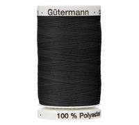 Black Colour 000 Gutermann Top Stitch Sewing Thread Extra Strong Thick Polyester Upholstery Jeans Denim Button Stitch (1 x 30 Meter Spools)